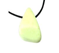 Zitronen-Chrysopras gebohrter Trommelstein ca 2,5 - 3 cm echter Edelstein Anhnger Amulett Edelsteinschmuck Schmuck Feng Shui Liebe Partnerschaft Glck Geld Wohlstand Glcksstein Kraftstein Kraftgegensta