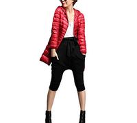 ZiXing Damen Daunenmantel Ultra Leicht Parka Winter Jacke Lang Daunenjacke Steppjacke Übergangsjacke Rotwein 2XL