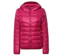 ZiXing Damen Winter Ultra Leicht Daunenjacke Steppjacke Übergangsjacke Jacke Mit Kapuze S Rose