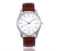 Ziyan Herren Uhr Flache Analog Quarz Klassisch Mode Edelstahluhr Armbanduhr mit Leder Armband Herrenuhr (A)