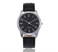 Ziyan Herren Uhr Flache Analog Quarz Klassisch Mode Edelstahluhr Armbanduhr mit Leder Armband Herrenuhr (D)