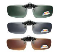 Ziyonix 3 Stück Clip-On Polarisiert Sonnenbrille, Polarisierte Sonnenbrillen Clip Flip up Sonnenbrillen-Clip Long Keeper Clip Polarisiert für Brille Herren Damen Brillenträger mit UV400 Schutz