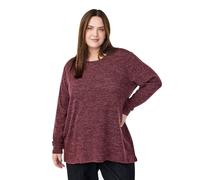 Zizzi Damen Große Größen Bluse Jersey Lang Ärmel Größe Gr XL Tawny Port Mélange