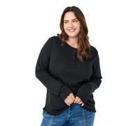 Zizzi Damen Große Größen Bluse Jersey Lange Ärmel Knöpfe Größe Gr M Black