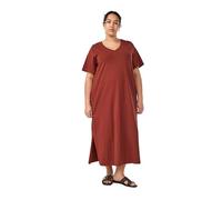 Zizzi Damen Große Größen Midikleid Kurzarm V-Ausschnitt Größe Gr L Smoked Paprika