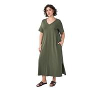Zizzi Damen Große Größen Midikleid Kurzarm V-Ausschnitt Größe Gr S Thyme