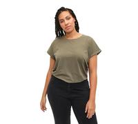 Zizzi Damen Große Größen T-Shirt 2er-Pack Baumwolle Rundhalsausschnitt Gr 58-60 Dusty Olive/Black