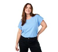 Zizzi Damen Große Größen T-Shirt 2er-Pack Baumwolle Rundhalsausschnitt Gr Gr M Della R. Blue/Black