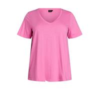 Zizzi Damen Große Größen T-Shirt Basic Baumwolle V-Ausschnitt Gr Gr M Wild Orchid