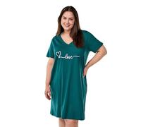 Zizzi Damen-Nachthemd in großen Größen aus Baumwolle, Kurze Ärmel, Größe Gr S June Bug Love