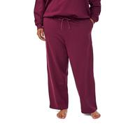 Zizzi Damen Plus-Size Sweatpants aus Baumwolle mit Taschen, Größen 42-60 Gr S Mauve Wine