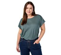 Zizzi Damen T-Shirt Große Größen Baumwolle Rundhalsausschnitt Größe Gr L Balsam Green