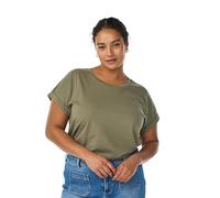Zizzi Damen T-Shirt Große Größen Baumwolle Rundhalsausschnitt Größe Gr XXL Dusty Olive
