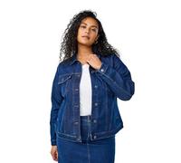 Zizzi Flash by Damen große Größen Denim-Jacke mit Taschen Größe Gr M Dark Blue Denim