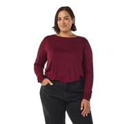 Zizzi Frauen Große Größen Bluse Lange Ärmel Rundhals Größe Gr S Tawny Port