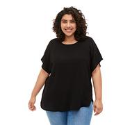 Zizzi Große Größen Damen Kurzarm Bluse mit Rundhals Gr Gr S Black - Plus Size Damen Kleidung