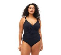 Zizzi Swim by Damen Große Größen Badeanzug Wickel Größe Gr 60 Black