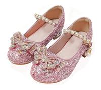 ZJstyle Mädchen Prinzessin Schuhe Pailletten Party Schuh Mädchen Mary Jane Schuhe Bling Sandalen Little Girl Sparkle Hochzeit Dress Up Schuh Cosplay Tanzschuhe für Party Geburtstag