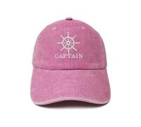 ZKFE Kapitänsmütze für Damen, nautische Skipper, Geschenke für Bootsliebhaber, Boot, Segeln, Papa-Hut, gewaschene rosa bestickte Baseballkappe, Captain (Washed Pink), Einheitsgröße