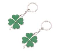 ZKGYUS 2 Stück Glücksbringer Kleeblatt Schlüsselanhänger Shamrock Kleeblatt Schlüsselanhänger Schlüsselring Tasche hängende Ornament Zinklegierung Anhänger Dekoration