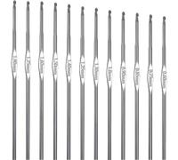 ZKGYUS Häkelnadeln Set Stahl, 12 Stück kleine Rasthaken Häkelnadel 0,6 mm bis 1,9 mm Pullover Schal Kleidung Stricken Häkelwerkzeug, Häkelnadel Set Crochet Hooks Stricken Werkzeuge Zubehör