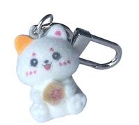 Zktfyshk Charm-Plüsch-Katzen-Schlüsselanhänger, weiche Katzenringe, Cartoon-Halter, Ornament, geeignet für Glück und Glück, Haarwort Kätzchen, The doll measures 2.7*2CM.