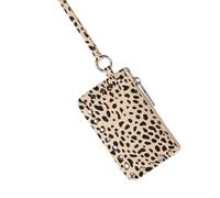 Zktfyshk Kleine Umhängetasche, Reise-Hals-Geldbörse, Schultertasche, Brustbeutel, Lippenstift, Kopfhörer, Aufbewahrungstasche, Organizer, Lippenstift, Kopfhörer, Aufbewahrungstasche, Apricot Leopard