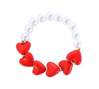 Zkydhbd Stylish Heart Designs Harzperlen Halskette Armband Mit Nachahmungsperlen Für Frauen Täglich Outfits Romantik Datum Halskette Geeignet