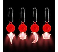 ZLCBBD LED Blinklicht Schulranzen - 4 Stück Reflektoren Kinder Anhänger mit Schlüsselanhänger, Wasserdichte Sicherheitslicht für Radfahren Gehen Laufen