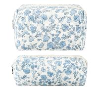 ZLFSRQ Federmäppchen mit Blumenmuster, niedliches Federmäppchen, gesteppt, Make-up-Tasche, kleine Reise-Kosmetiktasche, adrette Stifttasche, ästhetische Kulturbeutel, Make-up-Tasche für Geldbörse
