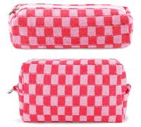 ZLFSRQ Karierte Make-up-Tasche für Damen, groß, klein, kariert, Kosmetiktasche, Reise-Kulturbeutel, niedlich, ästhetisch, Make-up-Tasche für Geldbörse, adrette Bleistiftbeutel, Y2K, trendiger