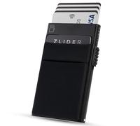 ZLIDER Kartenetui Herren | Credit Card Holder Slim Wallet | Kartenhalter mit RFID Wallet | Mini Kreditkartenetui Modern aus Aluminium | Smart Portmonee Herren Damen Geldbörse schwarz