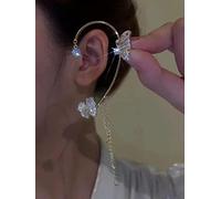 ZLING 1 Stück Neue Blatt Schmetterling Ohrclips Für Frauen Ohne Piercing Funkelnde Zirkon Kristall Ohr Manschetten Ohrclips Beliebte Schmuck