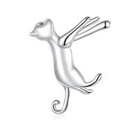 ZLING 1 Stück Silber 925 Ohr Manschette Ohrringe Für Frauen Katze Am Ohr Schmuck Einzigartiges Design 925 Sterling Silber Schmuck