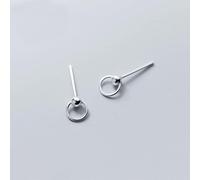 ZLING Echte 925 Sterling Silber Mini Runde Kreis Silber Perlen Ohrstecker Für Frauen Mädchen Niedlichen Ohrring