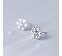 ZLING Mode Zirkonia Ohrstecker Schneeflocke 925 Sterling Silber Ohrringe Ohrstecker Kleines
