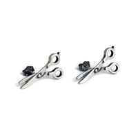 ZLING Punk Schere Ohrringe 925 Sterling Silber Schere Ohrstecker Unisex Vintage Silber 925 Ohrstecker Piercing Schmuck