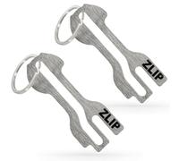 ZLIP® and Slide | Einkaufswagenlöser Edelstahl mit Schlüsselring | Einkaufswagenöffner für fast alle Einkaufswagen | Schlüsselanhänger öffnet Frontlader- und Schubfach | Einkaufschip | 2 Stück