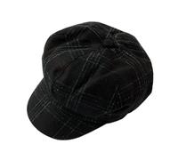 ZLSLZ Damen Mütze, Tweed, Efeu, schwarz, Einheitsgröße