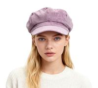 ZLSLZ Damen Retro Corduroy Efeu Newsboy Paperboy Cabbie Gatsby Maler Hüte - Violett - Einheitsgröße