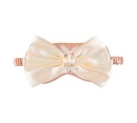 ZLXCAOB Schlaf-Augenklappe, Schleife, Dekor, lichtblockierende Augenabdeckung aus Kunstseide, Baumwolle, mit Gummiband für Frauen (Rosa)