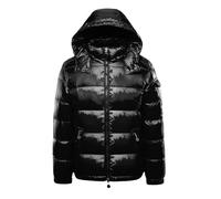 ZLXHFFH Herren Hoodie Glänzend Metallic Reißverschluss Daunenmäntel Winter Warm Quilting Down Puffer Jacke