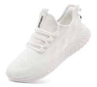 ZMBCYG Herren Schuhe Sportschuhe Sneaker Turnschuhe Laufschuhe Slip On Walkingschuhe leicht Freizeit Atmungsaktiv Fitnessschuhe Tennisschuhe Weiß 44