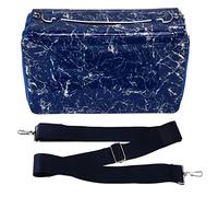 ZMellifluent Handlicher Federmäppchen, großes Fassungsvermögen, mehrschichtig mit 300 Fächern, Schreibwaren-Organizer mit integriertem Stifthalter, tragbare Federtasche aus Oxfordstoff für (Blau)