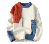 ZMIN Pullover Herren Kaschmir Strickwaren Dicker Warmer Herrenpullover Herrenpullover Freizeitpullover orange L