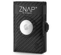 Slimpuro ZNAP Airtag Wallet 12 Karten Münzfach 9 x 1,8 x 6 cm (BxHxT) RFID-Schutz ZNAP Airtag Wallet Mini-Portemonnaie Geldbörse Geldbeutel Etui | für bis zu 12 Bankkarten | einfacher Zugriff | kompatibel mit Apple AirTag | Münz- und Geldscheinfach | schlankes Design | flach | langlebig | 8 x 1,8 x 6 cm | RFID-Schutzkarte | Aluminium