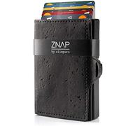 ZNAP® Slim Wallet Kreditkartenetui Geldbörse Herren Kartenhalter Geldbeutel Kartenetui Geldbeutel Herren Portemonnaie mit RFID Schutz | 12 Karten | Tiefschwarz