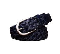 ZNEL 3cm Breiter Geflochtener Gürtel Aus Echtem Leder Für Damen Und Herren - Handgefertigtes Flechtgürtel Mit Dornschließe - Gewebte Ledergürtel Für Lässige Hosen(105cm/41, Blue)