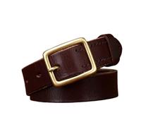 ZNEL Dünner Gürtel Aus Echtem Leder Für Damen/Herren - 2,8 cm Breit Schmaler Ledergürtel - Klassische Gold Schnalle Für Jeans, Kleider & Taillenband(100cm/39, Coffee)