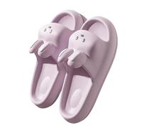 ZNEL Frauen Männer Sommer Offene Zehe Bunny Tier Hausschuhe Dusche Pool Strand Sandale Badezimmer Bequeme Hausschuhe Anti-Rutsch Kaninchen Schuhe Für Drinnen Und Draußen(36-37, Purple)